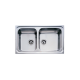 TEKA Fregadero sobre encimera  CLASSIC 2C 86 SF IZQDA Ø 11119022, Dos cubetas, Inoxidable, acabado acero, 60 cm